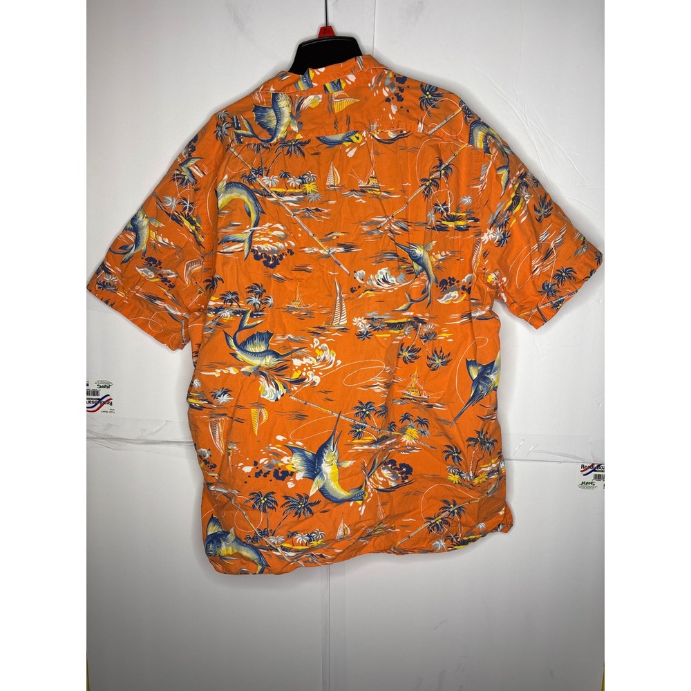 American Living Orange Marlin Sailboat Hawaiian Aloha Shirt Mens XL oversized - Picture 6 of 8